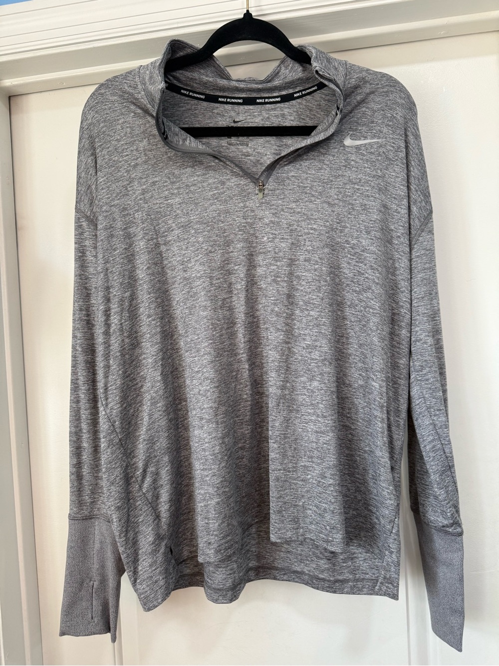 Nike Heather Gray Quarter-Zip Pullover dri-fit XL